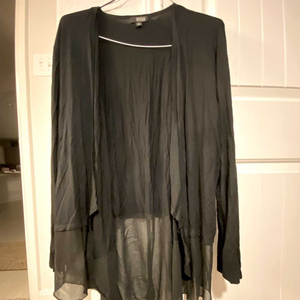 ⭐️a.n.a. black cardigan with sheer trim⭐️
